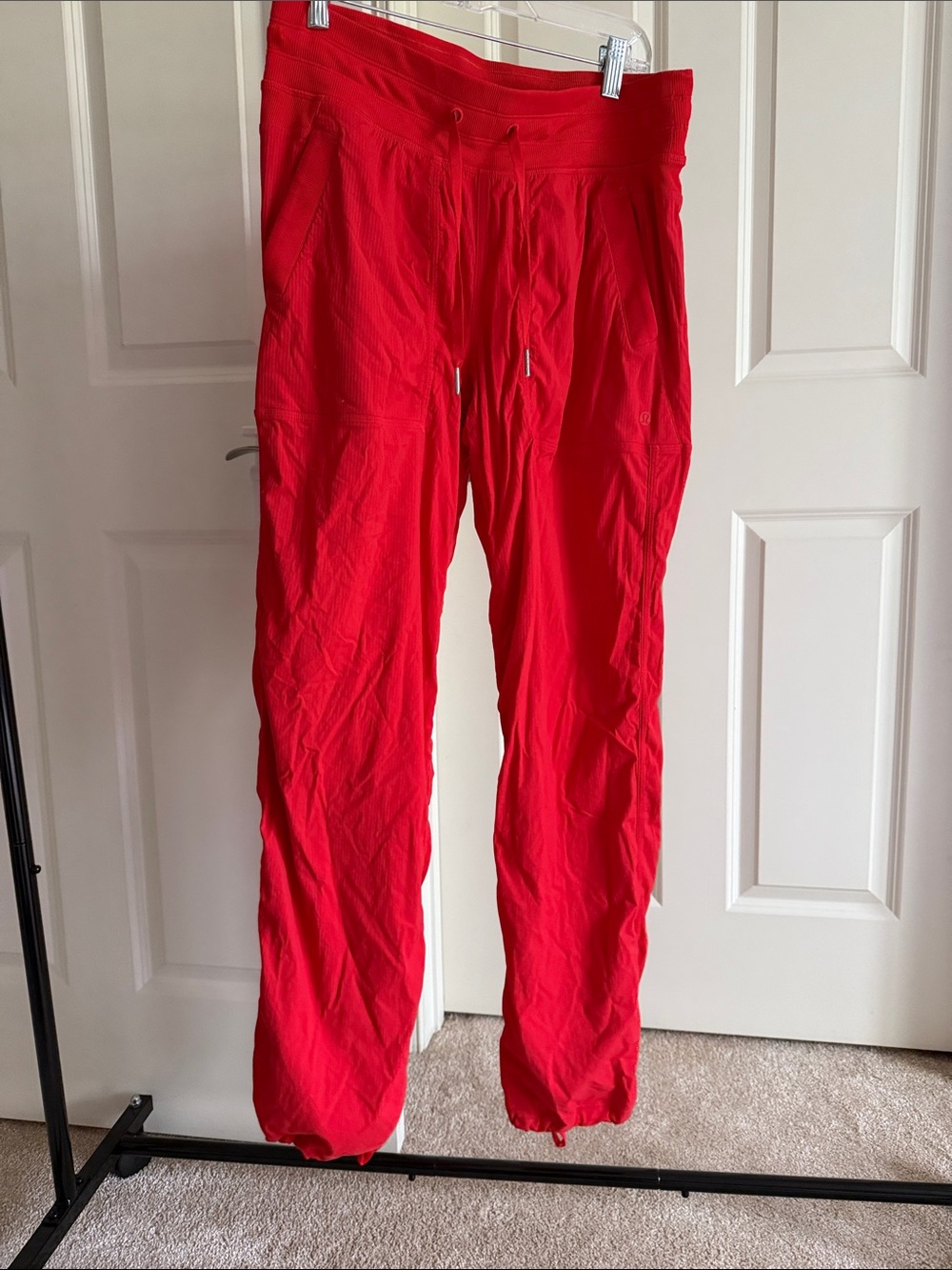lululemon athletica women’s Bright Red mid-rise Dance Studio Pants